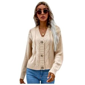 Esley Stylish Button up V Neck Cardigan in Woman’s Size Small NWT